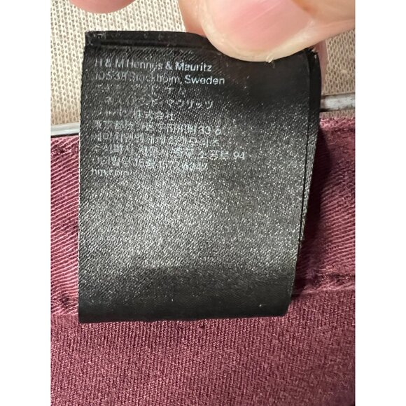 HM Jean short size 34 burgundy Denim zip button summer outdoor - Picture 8 of 8